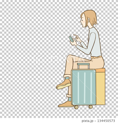 A woman going on a trip 134450573