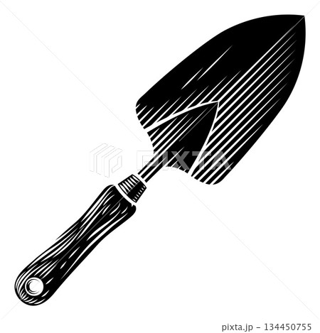 Vintage Woodcut Gardening Trowel Garden Hand Tool Vintage Woodcut Gardening Trowel Garden Hand Tool 134450755
