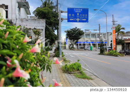 沖縄 石垣島 石垣市 文館前交差点周辺の風景 沖縄 石垣島 石垣市 文館前交差点周辺の風景 134450910