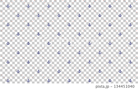 Diamond grid with ship anchor symbols connected by red, white, and blue dots Diamond grid with ship anchor symbols connected by red, white, and blue dots 134451040