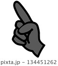 指差しアイコン・ハンドサイン素材(黒) 134451262