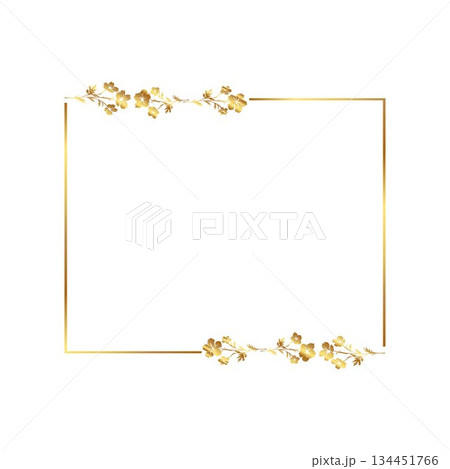 Print leaves Gold floral Elegant gold floral frame free vector illustration 134451766