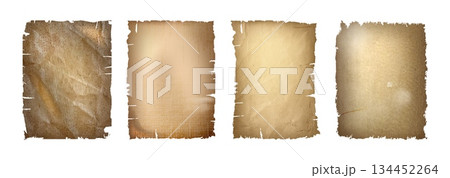 Worn vintage paper textures with torn edges Worn vintage paper textures with torn edges 134452264