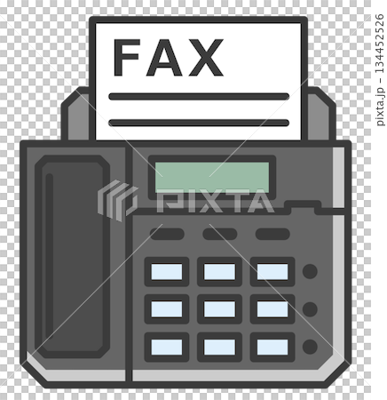 Illustration of a fax machine used for sending data and text for work 134452526