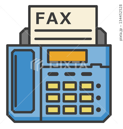 仕事で使うデータ送信したり文章を送れるFAXのイラスト 134452528