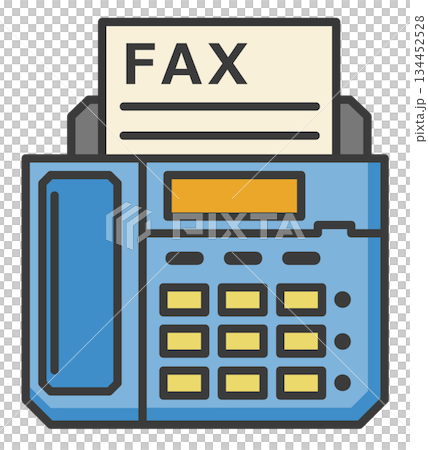 仕事で使うデータ送信したり文章を送れるFAXのイラスト 134452528