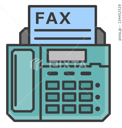 仕事で使うデータ送信したり文章を送れるFAXのイラスト 134452529