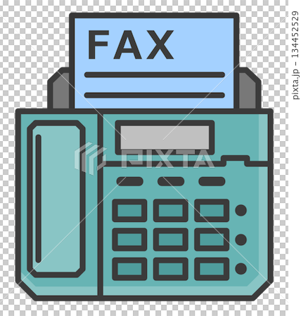 Illustration of a fax machine used for sending data and text for work Illustration of a fax machine used for sending data and text for work 134452529
