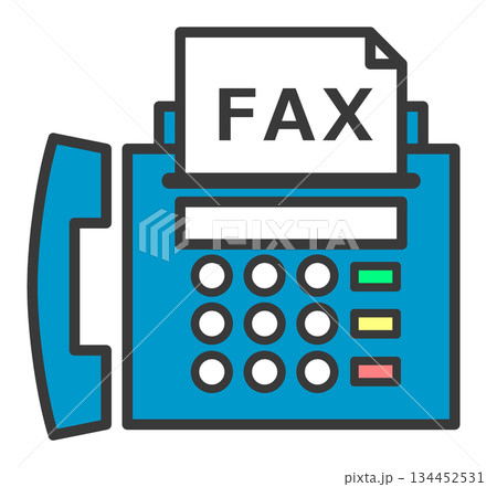 仕事で使うデータ送信したり文章を送れるFAXのイラスト 134452531