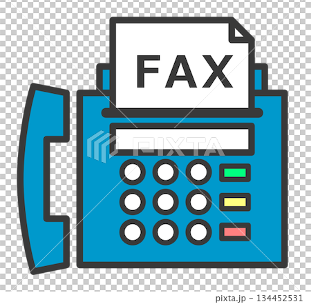 仕事で使うデータ送信したり文章を送れるFAXのイラスト 134452531