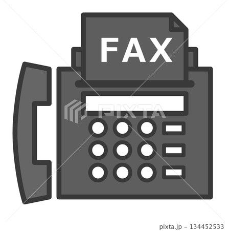 仕事で使うデータ送信したり文章を送れるFAXのイラスト 134452533