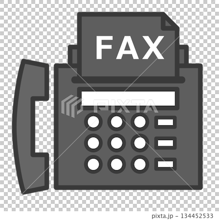 Illustration of a fax machine used for sending data and text for work 134452533