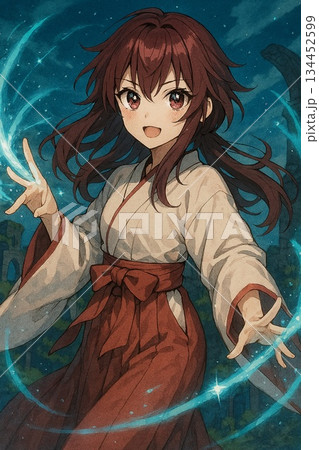 魔法を放つ巫女と幻想世界の夜 魔法を放つ巫女と幻想世界の夜 134452599