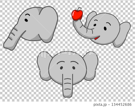 可愛的象臉套裝 134452686