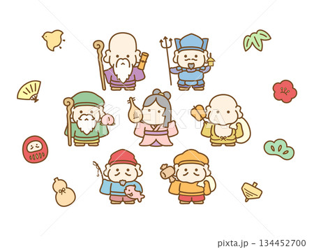七福神のイラスト素材 七福神のイラスト素材 134452700