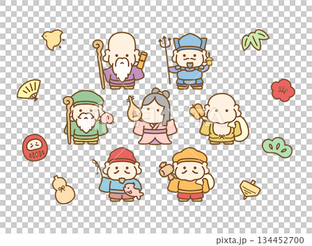 七福神のイラスト素材 七福神のイラスト素材 134452700
