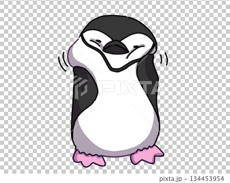 企鵝用下巴帶按摩臉部 134453954