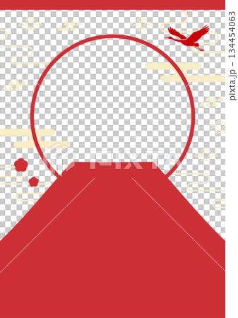 富士山與鶴新年背景紅色新年促銷傳單背景素材直版 02 富士山與鶴新年背景紅色新年促銷傳單背景素材直版 02 134454063