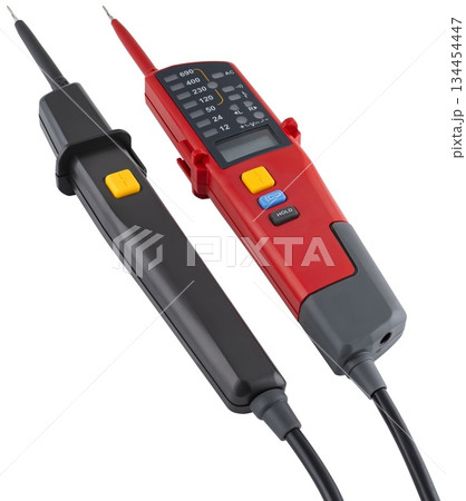 Multifunctional voltage tester with digital display, phase indication, and voltage detection. 134454447