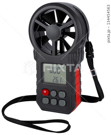 Professional anemometer with cup sensor for accurate measurement of outdoor wind speed. 134454563
