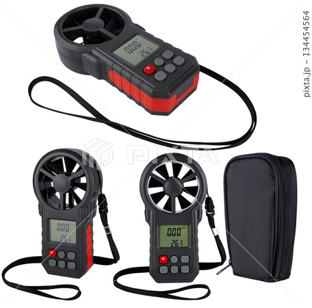 Compact pocket anemometer with averaging and maximum wind value hold functions. Compact pocket anemometer with averaging and maximum wind value hold functions. 134454564