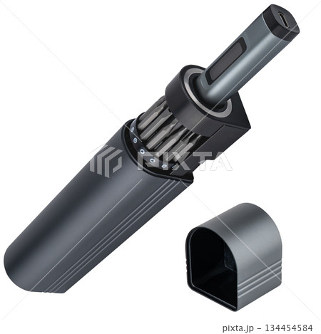 Modern electric screwdriver set with accessories for repairs. On a white background 134454584