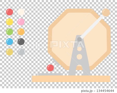 ガラガラ ガラポン 抽選器と玉のイラストセット ガラガラ ガラポン 抽選器と玉のイラストセット 134454644