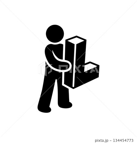 Man Holding L Alphabet Icon Man Holding L Alphabet Icon 134454773