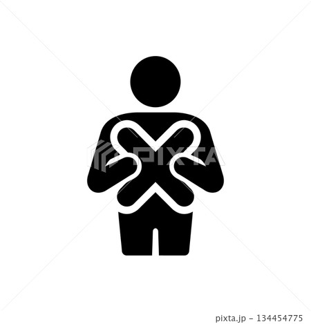 Man Holding X Alphabet Icon 134454775