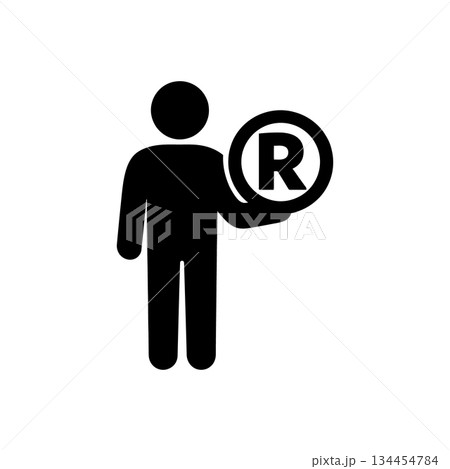 Man Holding Registered Trademark Icon 134454784