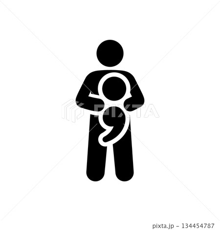 Man Holding Semicolon Punctuation Icon 134454787