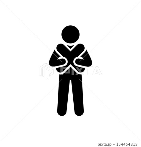 Man Holding X Alphabet Icon 134454815