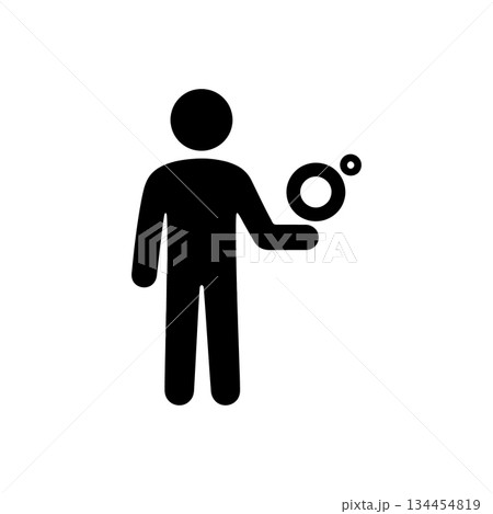 Man Holding Degree Symbol Icon 134454819