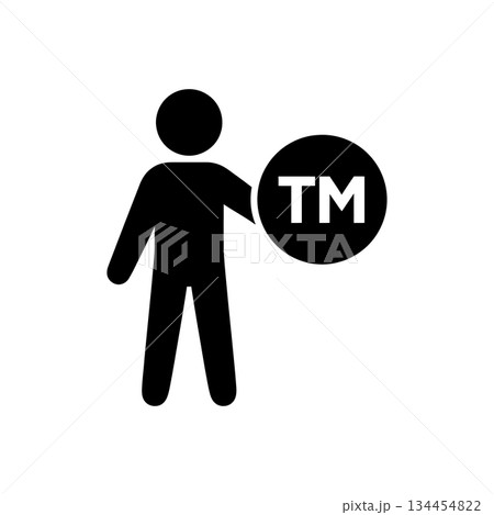 Man Holding Trademark Symbol Icon 134454822