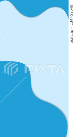 Vertical Paper cut monochrome blue Background with Copy space Winter Holidays Greeting Card Template. Isolated Vector illustration Thematic or Blue Monday Card backdrop Party invite, posters, banners 134455049
