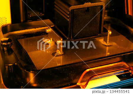 3d resin printer in interior showroom 134455541