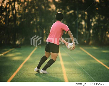 サッカー　ラグビー　クラブ　ストレッチ 134455770