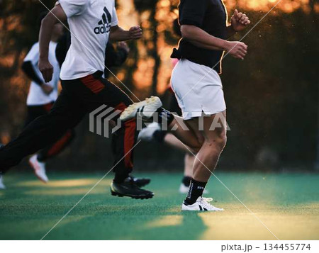 サッカー　ラグビー　クラブ　ストレッチ 134455774