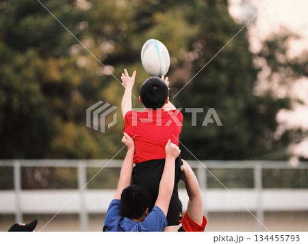 サッカー　ラグビー　クラブ　ストレッチ 134455793