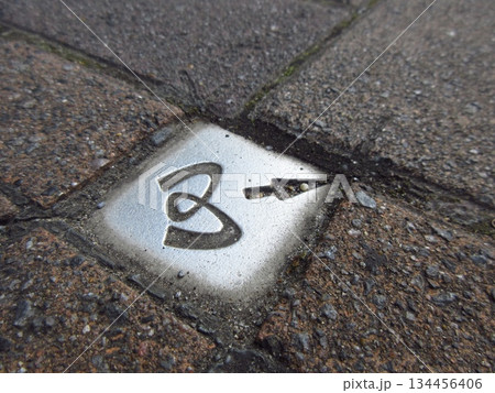 市川市妙典にある「東京メトロの境界標」 134456406