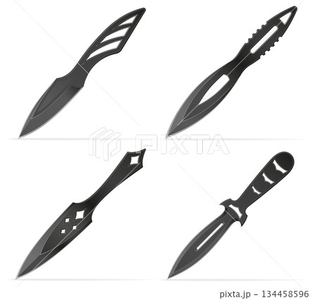 throwing combat knife weapon vector illustration throwing combat knife weapon vector illustration 134458596