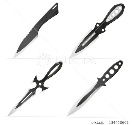 throwing combat knife weapon vector illustration 134458601