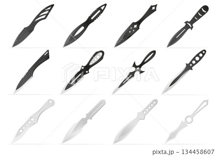 throwing combat knife weapon vector illustration 134458607