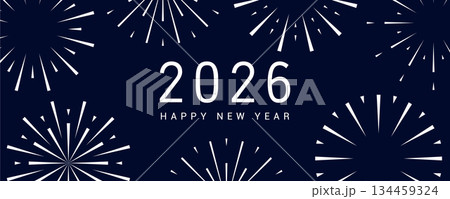happy new year 2026 typography with fireworks vector illustration happy new year 2026 typography with fireworks vector illustration 134459324