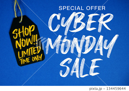 Cyber Monday Sale Special offer with Price tag Limited Time Offer Shop Now 134459644
