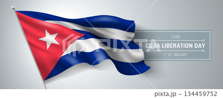 Cuba happy constitution day greeting card, banner vector illustration 134459752