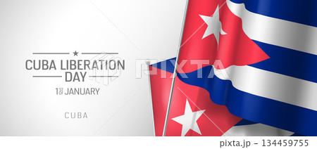 Cuba happy constitution day greeting card, banner vector illustration 134459755