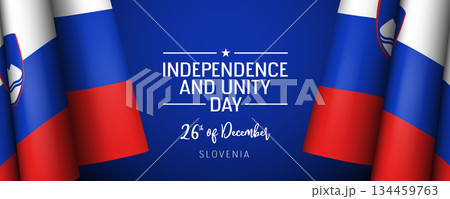 Slovenia independence and unity day vector banner, greeting card 134459763