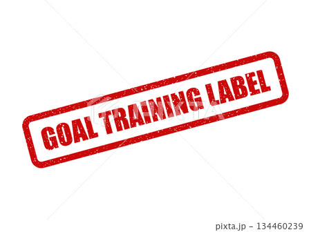Grunge rectangular rubber stamp displaying GOAL TRAINING LABEL text, perfect for marking educational or development content 134460239