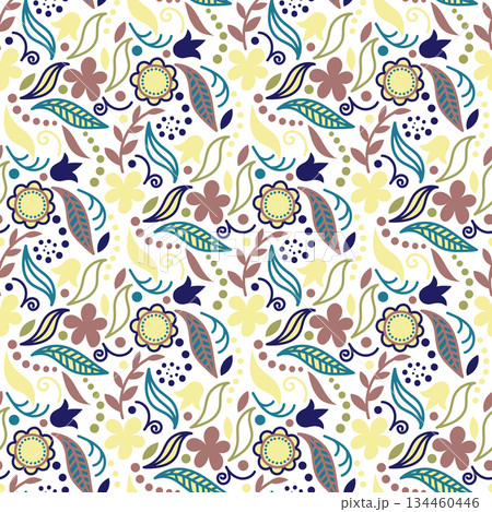 doodle floral pattern doodle floral pattern 134460446